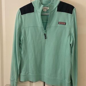 Vineyard Vines teal three-quarter zip